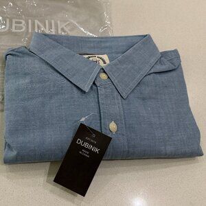 Dubinik Chambray Shirt Heren Lange Mouw Katoen Werk Shirts